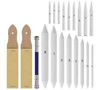 ISIYINER Sfumino per Disegno, Set di Sfumini per Disegno con 2 Pezzi di Temperamatite di Carta Vetrata e 1 Strumento di Estensione per Matita Disegnare 20 Pezzi