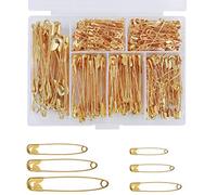 ISIYINER Spille da Balia 250 Pezzi Piccole e Grandi Spille di Sicurezza con Scatola Portaoggetti per Ufficio a Casa per Cucito Artigianale Creazione di Gioielli Forniture 6 Misure