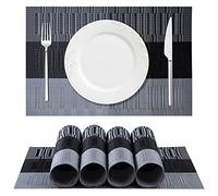 ISIYINER Tovagliette Lavabile Tovagliette da tavola Rettangolo Antiscivolo Resistenti al Calore per La Ristorante Cucina Set di 6