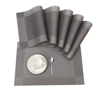 ISIYINER Tovagliette Lavabile Tovagliette da tavola Rettangolo Antiscivolo Resistenti al Calore per La Ristorante Cucina Set di 6