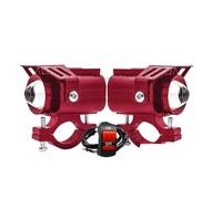 ISJRJF Faro per moto Adatto per Jeep 4WD ATV SUV UTV UTE Fari ausiliari per moto Specchietto retrovisore Fendinebbia anteriori Luci di guida Luci per motociclette(2PCs Red)
