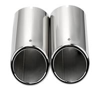 ISJRJF Tubo di Scarico per Marmitta 2 Pezzi per Audi A4 B8 A3 A1 Q5 per VW Tiguan Adatto per Volkswagen Passat B7 CC terminale di Scarico per Auto Tubo silenziatore Punta di Scarico Coda(Silver)