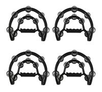 ISKDJBJG 4X Compact Double Half Moon Music Tamburello Percussioni Tamborine Drum
