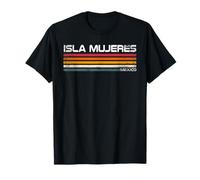 Isla Mujeres, Design da Viaggio Vintage a Righe retrò Maglietta