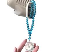 Islamic Turkish Tasbih 33 Beads Crescent Moon Car Pendant - Ottoman Prayer Rear View Mirror Hanging Ornament
