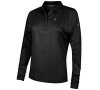 Island Green Golf IGLTOP1696 - Polo da Donna Traspirante a 2 Vie Elasticizzata, a Maniche Lunghe, Colore Nero, Taglia 44