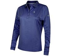 Island Green IGLTOP1696 - Polo da Donna Traspirante a 2 Vie Elasticizzata, a Maniche Lunghe, con Maglia Sportiva, Taglia 44