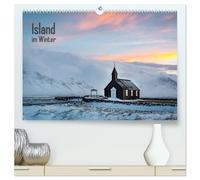 Island im Winter (hochwertiger Premium Wandkalender 2026 DIN A2 quer), Kunstdruck in Hochglanz: Atemberaubende Landschaften