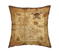 Island Map Decor Throw Pillow Cover Vintage Old Map Pirate Ship Decorativo Federa Home Decor Square 18x18 pollici Federa