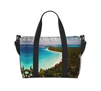 Island of Cuba, borsone da viaggio da donna, borsa da palestra sportiva, borsone da allenamento, per la notte, Nero , Taglia unica