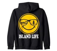 Island Surf Smile Face Occhiali da Sole Beach Life Vibes Graphic Felpa con Cappuccio