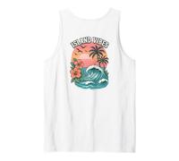 Island Vibes Ocean Wave Tramonto Palme Hawaii Tropicali Canotta