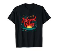 Island Vibes Only: Paradise Tropicale al Tramonto Maglietta, Uomo, Nero, M