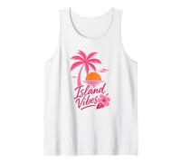 Island Vibes Tropical Beach Tramonto Palm Design Canotta