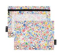 Islanda Bellezza Estiva Fiori 3 Anelli Raccoglitore Matita Sacchetto con Cerniera 2 Pz Trasparente Makeup Bag Casa Viaggio Carte Storage Container