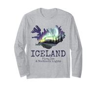 Islanda Fuoco Ghiaccio Luce del Nord Islandese Souvenir Maglia a Manica