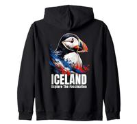 Islanda Pulcinella di Mare Esplora Natura Uccello Selvaggio Felpa con Cappuccio