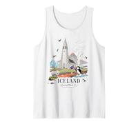 Islanda Terra di Fuoco e Ghiaccio Vulcano Chiesa Souvenir Canotta