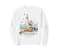 Islanda Terra di Fuoco e Ghiaccio Vulcano Chiesa Souvenir Felpa