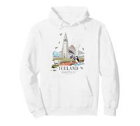 Islanda Terra di Fuoco e Ghiaccio Vulcano Chiesa Souvenir Felpa con Cappuccio