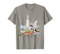 Islanda Terra di Fuoco e Ghiaccio Vulcano Chiesa Souvenir Maglietta