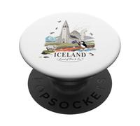 Islanda Terra di fuoco e ghiaccio Vulcano Chiesa Souvenir PopSockets PopGrip Adesivo