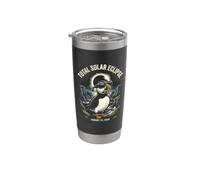 Islanda Total Solar Eclipse Puffin 12 agosto 2026 Design Bicchiere termico in acciaio inox doppia parete