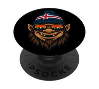 Islanda Troll con Beanie e Mountain Sunset Reflection PopSockets PopGrip Adesivo