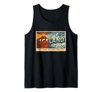 Islanda Vintage Viaggio Souvenir Vacanza Poster Arte Grafica Canotta