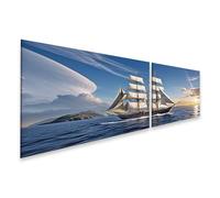 islandburner Immagine su Tela Barca A Vela Prima del Tramonto E Isola Immagini Murali Poster