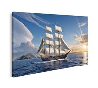 islandburner Immagine su Tela Barca A Vela Prima del Tramonto E Isola Immagini Murali Poster