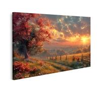 islandburner Immagine su tela Il murale presenta un tramonto impressionante su un ampio campo soggiorno fotografia paesaggistica studio murale Immagini