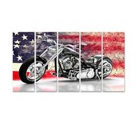islandburner Immagine su tela moto nera bandiera americana adatta per Harley Davidson immagini murali poster