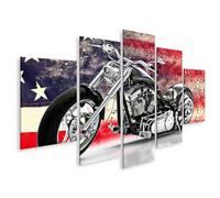 islandburner Immagine su tela moto nera bandiera americana adatta per Harley Davidson immagini murali poster