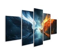islandburner Immagine su tela Phoenix combattimento cielo fuoco e ghiaccio fiamme e nuvole opere d'arte immagini murali poster