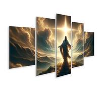 islandburner Immagine su tela raffigurata è calma e serena che ricorda le rappresentazioni tradizionali di Gesù Immagini Poster