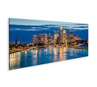 islandburner Immagine su tela Vista dello skyline di una città di notte con edifici illuminati e un ponte - Panorama