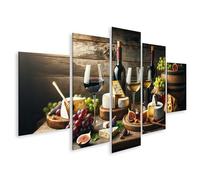 islandburner Murale Still Life Vino Frutta Formaggio Immagine Cucina per Cucina su Tela Immagini Immagine Poster
