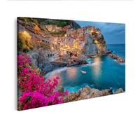islandburner Murale su tela Manarola al crepuscolo - le Cinque Terre