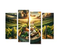 islandburner Murale vino con botte sul vigneto in Chianti, Toscana, Italia su tela Immagini Poster