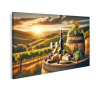 islandburner Murale vino con botte sul vigneto in Chianti, Toscana, Italia su tela Immagini Poster