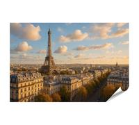 islandburner Poster con vista autunnale della Torre Eiffel e dell'architettura parigina, 90 x 60 cm