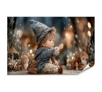 islandburner Poster di alta qualità, incantevole murale per cameretta dei bambini: piccolo mago con magia per piccoli esploratori, standard