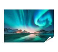 islandburner Poster l"aurora nordica sulla riva del lago ghiacciato, 130 x 90 cm