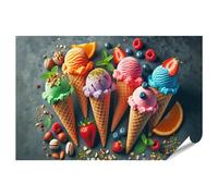 islandburner Poster Vari gelati in cialda cornetta per gelato o gelateria Immagini Premium Stampa fotografica
