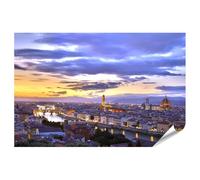 islandburner Poster XXL con immagine del tramonto sulla città sul fiume, 90 x 60 cm