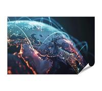 islandburner Poster XXL con immagine Rete globale di imprese e telecomunicazioni tramite tecnologia Internet, Ufficio di un'azienda IT Internet Service Provider