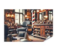 islandburner Poster XXL con immagine vintage barbershop antica sedia da parrucchiere Ver2 Premium Immagini stampa fotografica