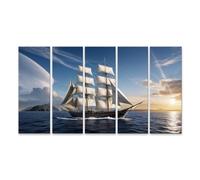 islandburner Prime Immagine su Tela Barca A Vela Prima del Tramonto E Isola Immagini Murali Poster