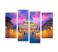 islandburner Prime Immagine su tela Basilica di San Pietro Luce Serale Cielo Architettura Roma Viaggio Fotografia Immagini Murali Poster